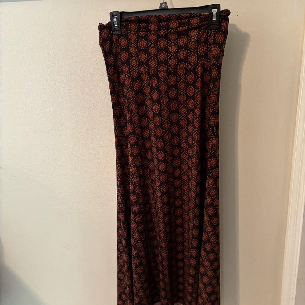 LuLaRoe Black and Orange Casual Maxi Skirt
